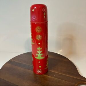 Vintage Starbucks Red Atomic Christmas Tree Thermos Retro Holiday Stainless